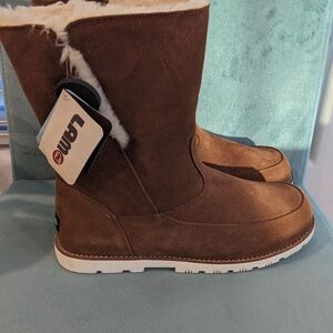 Lamo Brown Suede Boots with Shearling Lining